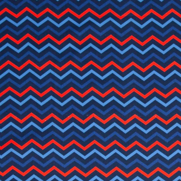 Canvas Heiner mit dem orange blauem Zickzack-Muster (Chevron)